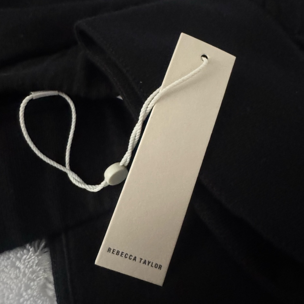 Rebecca Taylor Black Joggers Small NWT Cotton Sweatpants Lounge Designer $185 - Picture 6 of 6
